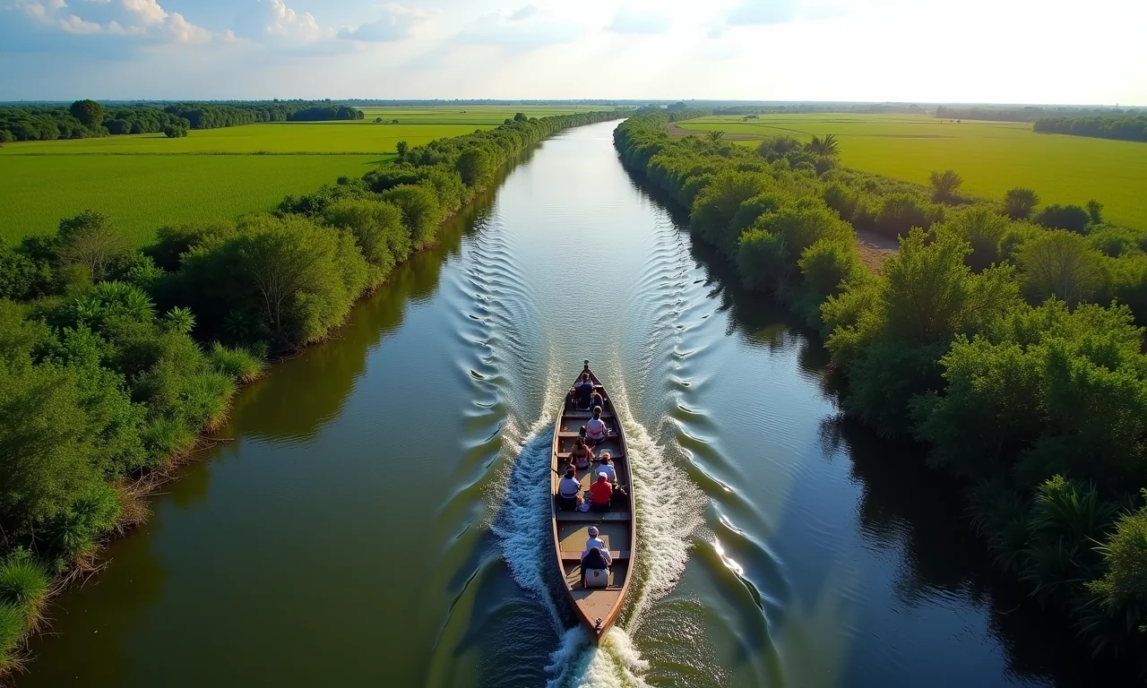 Passeio de lancha pelo Delta.