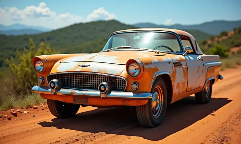 Pintura de carro queimada de sol sendo restaurada, mostrando a diferença entre antes e depois.