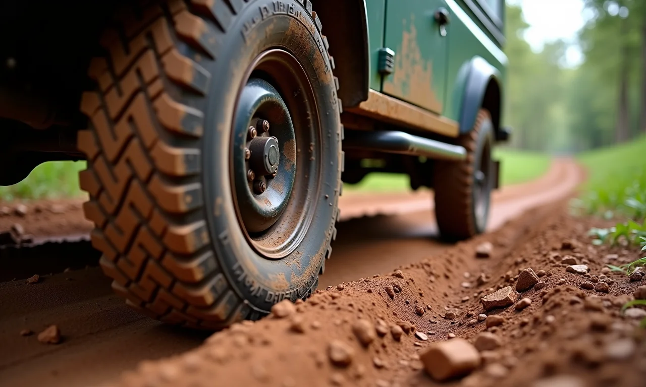 Pneus off-road em trilha de lama em Gonçalves, MG.