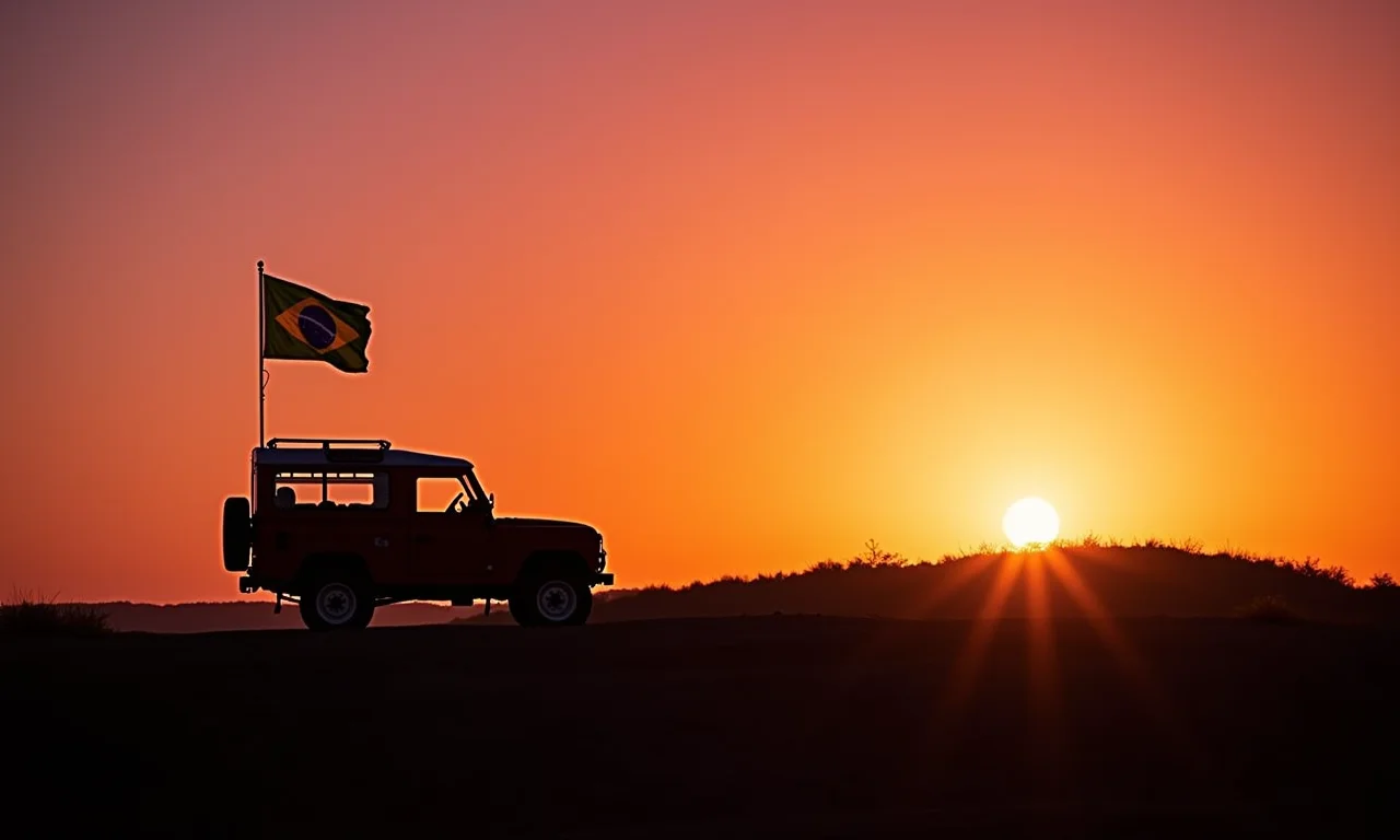 Pôr do sol no Cavalo Marinho com veículo 4x4.