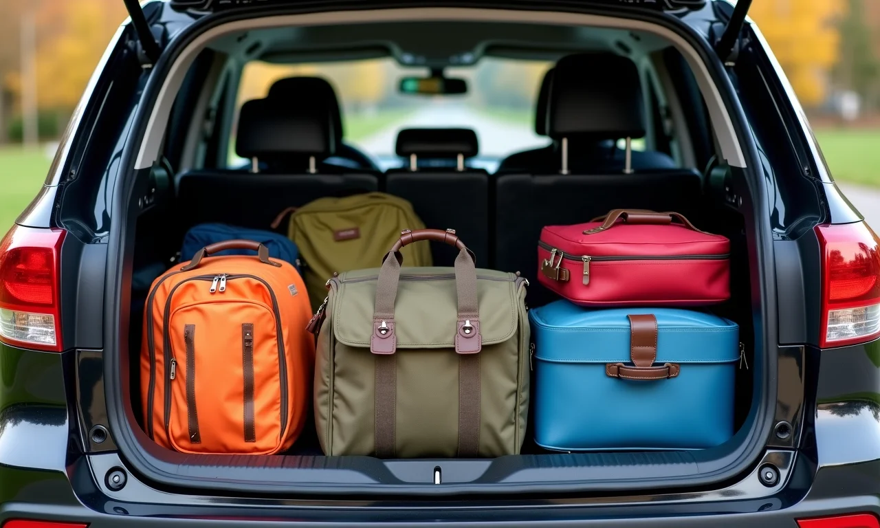 Porta-malas espaçoso de um SUV.