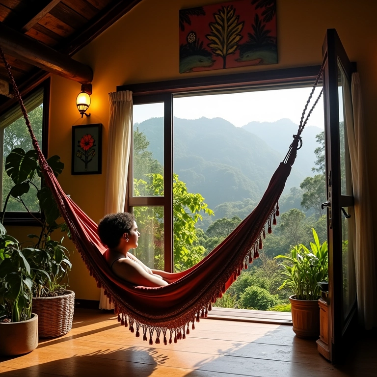 Pousada aconchegante na Serra do Tepequém com design brasileiro.