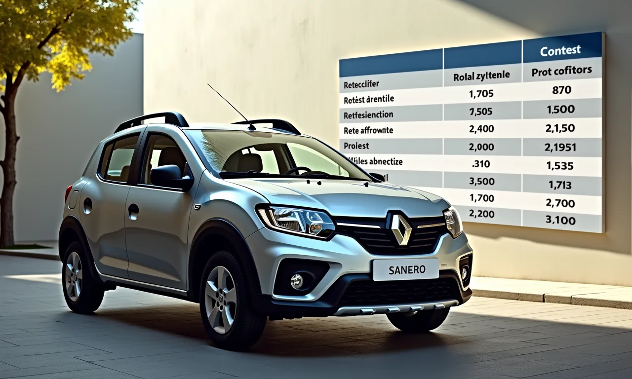 Renault Sandero com gráfico de custo-benefício.