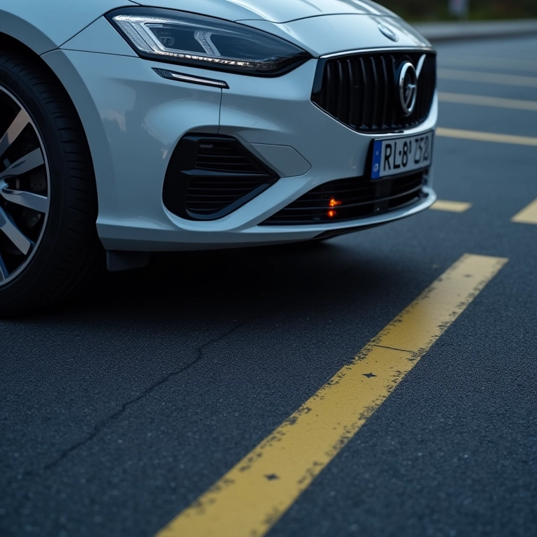 Sensores de um carro detectando as faixas da pista.