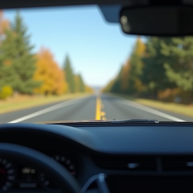 Sistema de assistência de faixa em ação em um carro moderno.