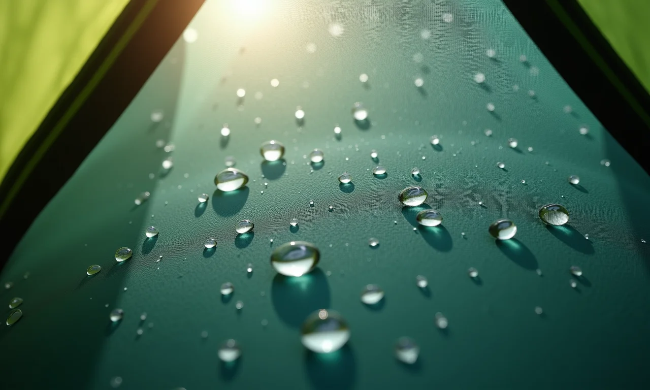 Teste de impermeabilidade e respirabilidade em barraca de alta montanha.