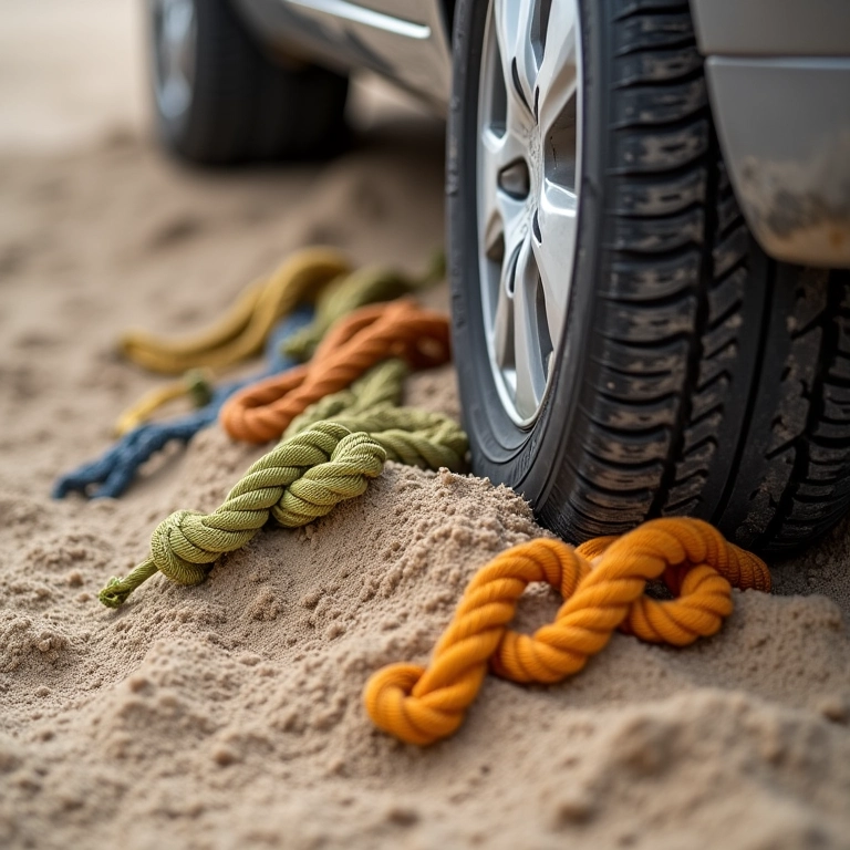 Tipos de corda para reboque na areia.