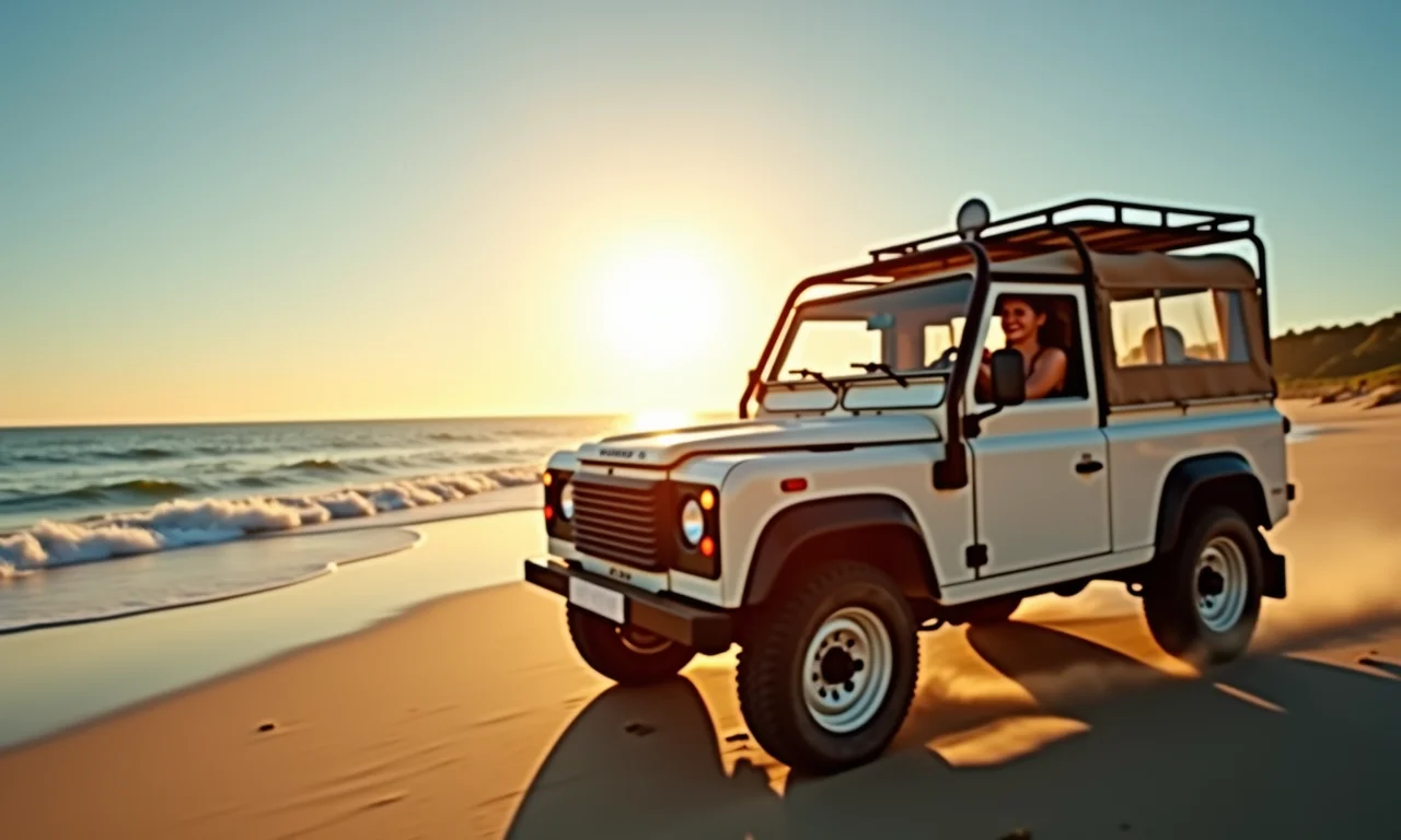Travessia da Praia de Tatajuba em veículo 4x4.