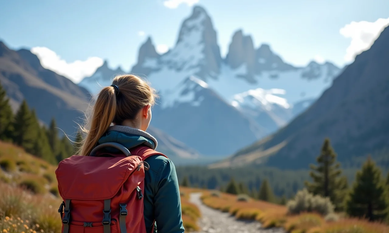 Trekking em El Chaltén com vista para o Fitz Roy.
