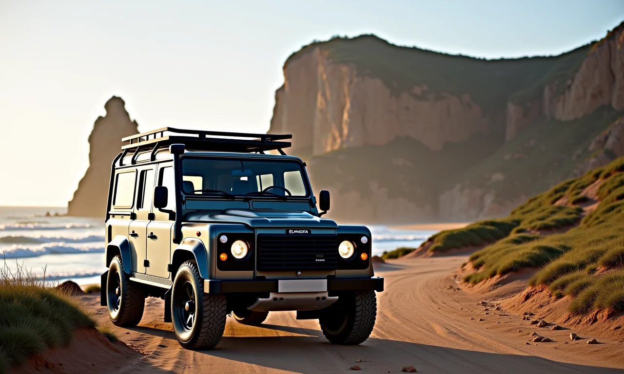 Veículo 4x4 estacionado próximo à Pedra Balão em Caconde, SP.