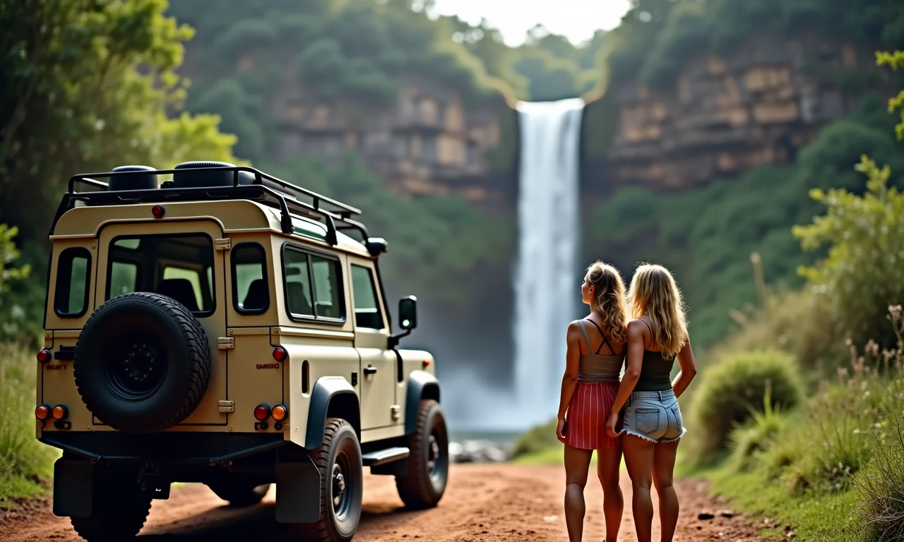 Veículo 4x4 próximo a cachoeira escondida em São Roque de Minas.