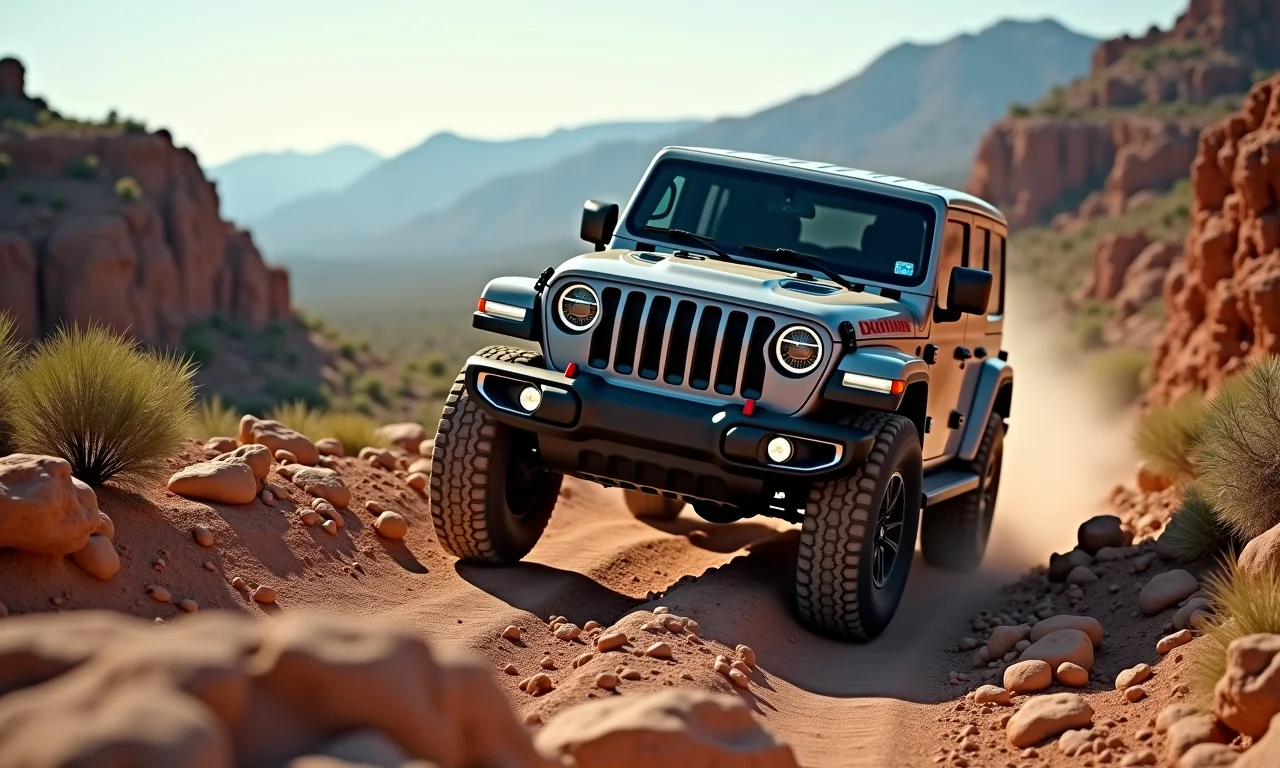 Veículo 4x4 superando um trecho rochoso no Jalapão.