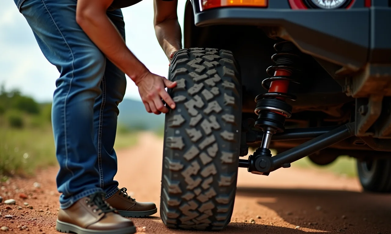 Verificação da suspensão de um 4x4 em Ripi.