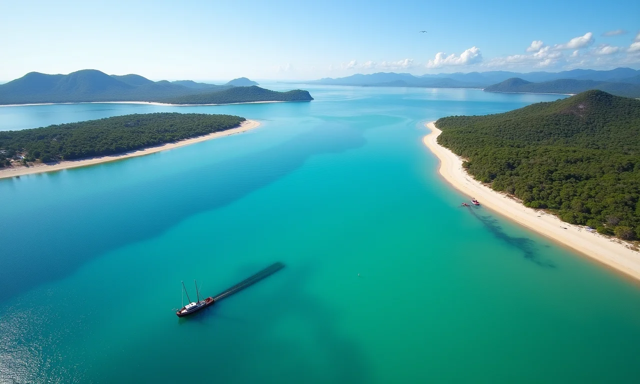 Vista aérea das lagoas Azul e do Peixe nos Lençóis Maranhenses.